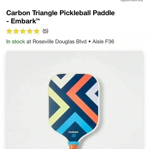 NWT Carbon Triangle Pickleball Paddle
- Embark - Picture 3 of 4